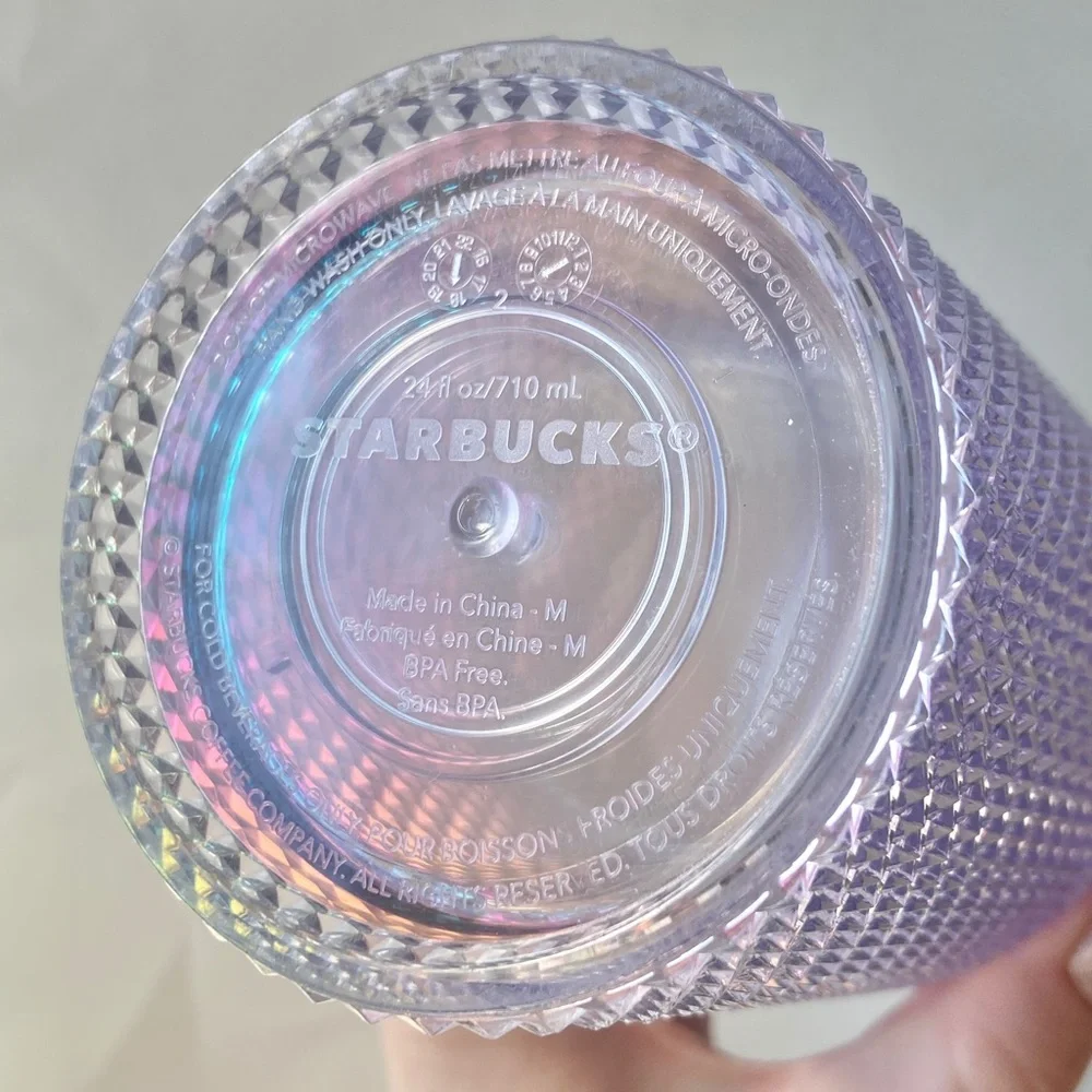 Starbucks 2018 Iridescent Rainbow Studded Unicorn Tumbler Cup 24 Oz NO STRAW